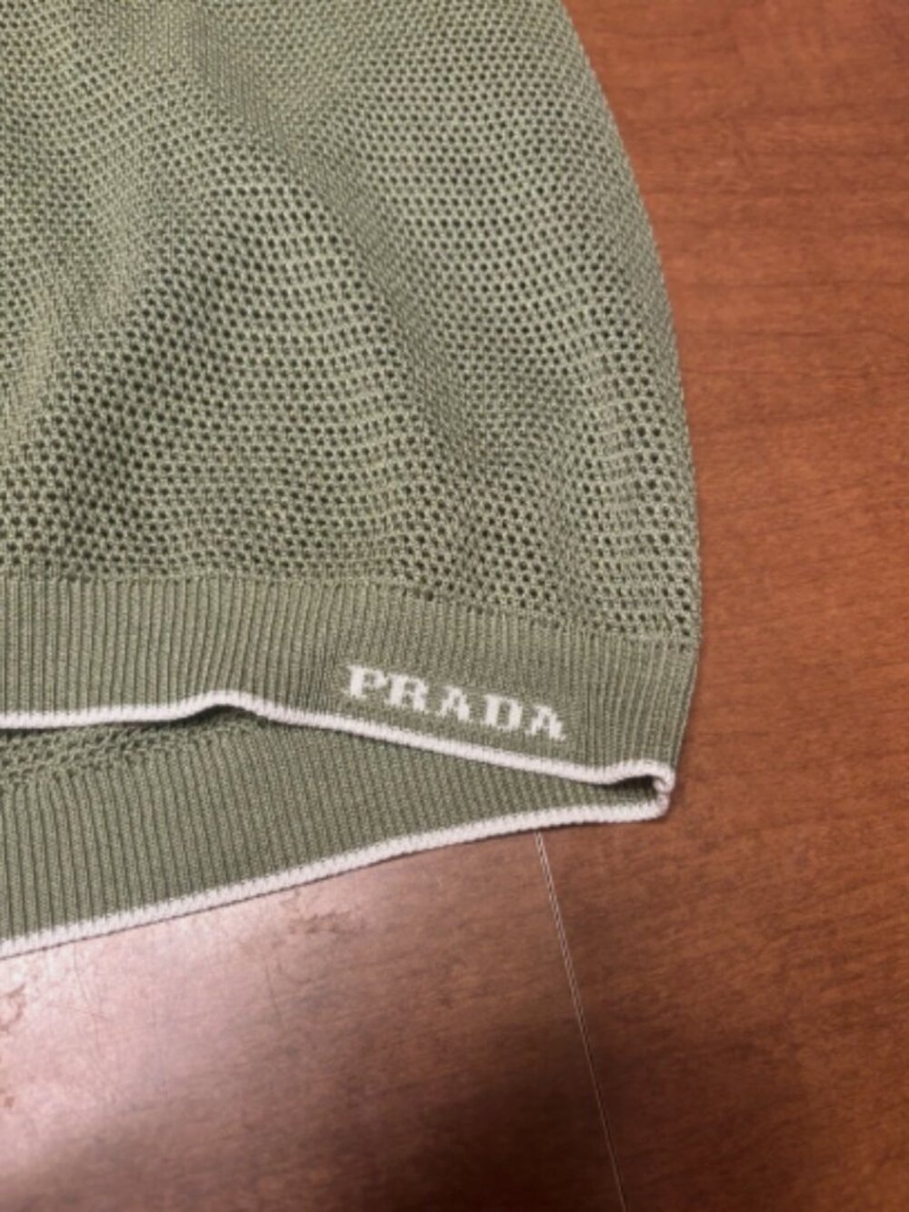 Mens Prada Silk Polo Green
